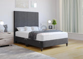 Malia Divan Bed on Wooden Legs With Luxury Headboard Vizbeds